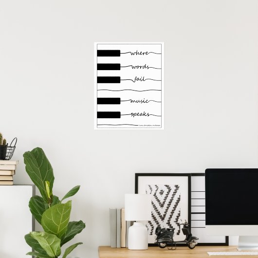 Klaviertastatur mit inspirierendem Zitat Poster (Heimbüro)