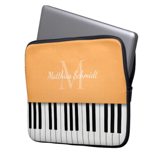Klaviertastatur Mit Monogramm Personalisiertes Ora Laptopschutzhülle (Vorderseite Links)
