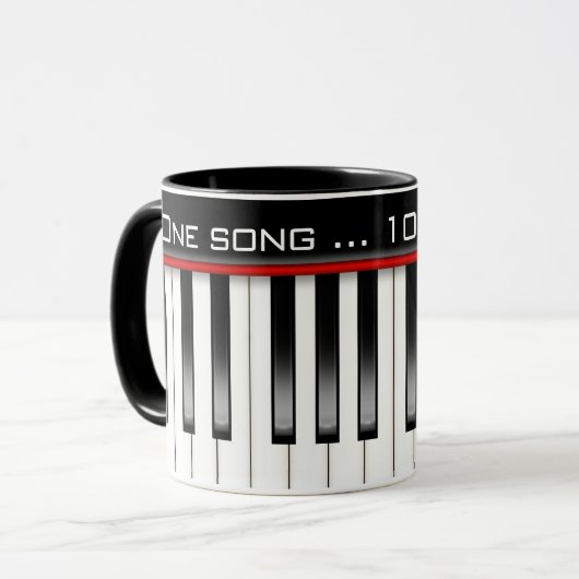 Klaviertastatur mit Musikangebot Tasse (Vorderseite Links)