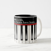 Klaviertastatur mit Musikangebot Zweifarbige Tasse (VorderseiteRechts)