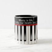 Klaviertastatur mit Musikangebot Zweifarbige Tasse (Mittel)