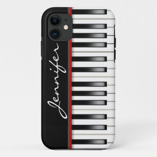 Klaviertastatur mit Name iPhone 11 Hülle