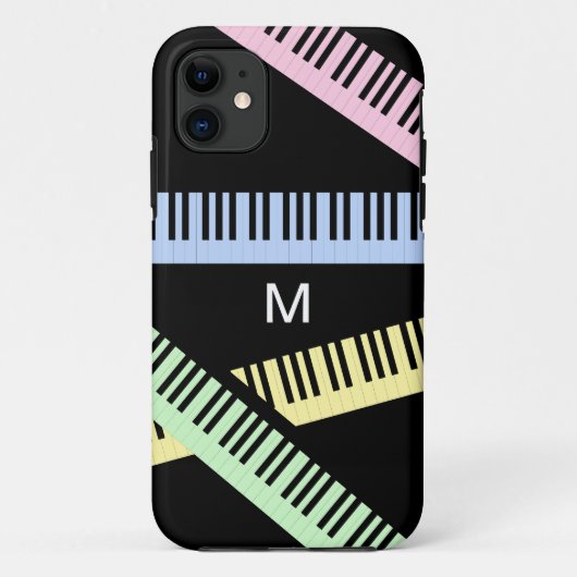 Klaviertastatur Musik Lover Modernes Mit Monogramm Case-Mate iPhone Hülle (Rückseite)