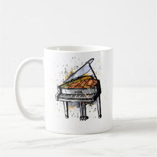 Klaviertastatur Musikalische Kunst Design Klavier Kaffeetasse