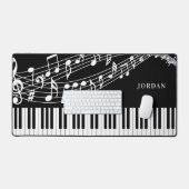 Klaviertastatur Musiknoten Personalisiert Schreibtischunterlage (Tastatur & Maus)