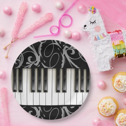 Klaviertastatur Pappteller (Party)