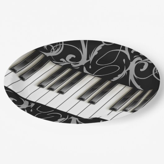 Klaviertastatur Pappteller (Schrägansicht)