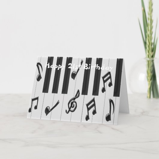 Klaviertastatur Personalisiert 21. Geburtstag Karte (Vorderseite)