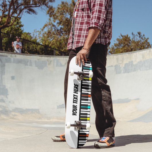 Klaviertastatur Personalisiert Musikerin Skateboard (Außenbereich 2)