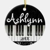Klaviertastatur Personalisiert Pianist Musikergesc Keramik Ornament (Vorne)