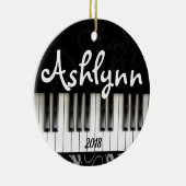 Klaviertastatur Personalisiert Pianist Musikergesc Keramik Ornament (Rechts)