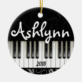 Klaviertastatur Personalisiert Pianist Musikergesc Keramik Ornament