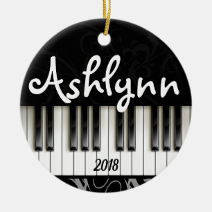 Klaviertastatur Personalisiert Pianist Musikergesc Keramik Ornament