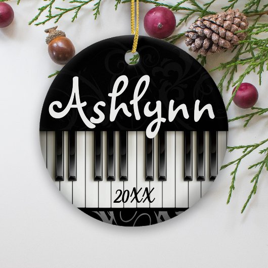 Klaviertastatur Personalisiert Pianist Musikergesc Keramik Ornament