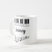 Klaviertastatur Personalisierter Name Kaffeetasse (Vorderseite Links)