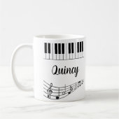 Klaviertastatur Personalisierter Name Kaffeetasse (Links)