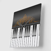 Klaviertastatur Quadratische Wanduhr (Winkel)