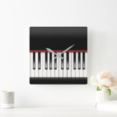 Klaviertastatur Quadratische Wanduhr (Zuhause)