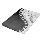 Klaviertastatur Schwarz-Weiß-Musik Design Bad m Badematte (Schrägansicht)