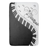 Klaviertastatur Schwarz-Weiß-Musik Design Bad m Badematte (Vorderseite Vertikal)