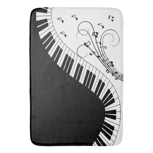 Klaviertastatur Schwarz-Weiß-Musik Design Bad m Badematte (Vorderseite Vertikal)