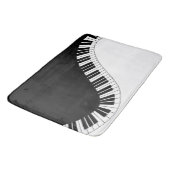 Klaviertastatur Schwarz-Weiß-Musik-Design Badematte (Schrägansicht)