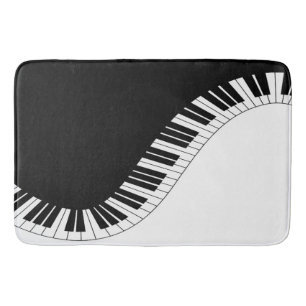 Klaviertastatur Schwarz-Weiß-Musik-Design Badematte