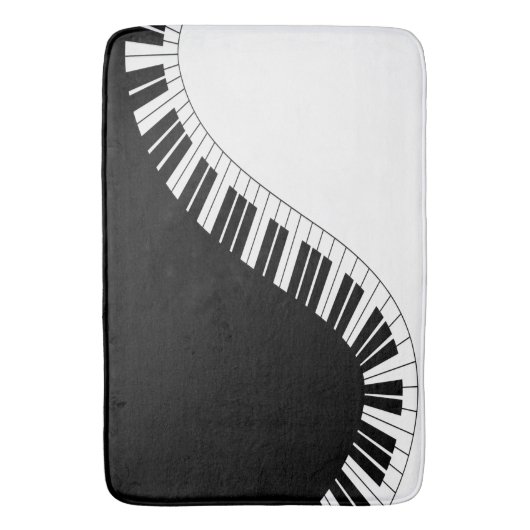 Klaviertastatur Schwarz-Weiß-Musik-Design Badematte (Vorderseite Vertikal)