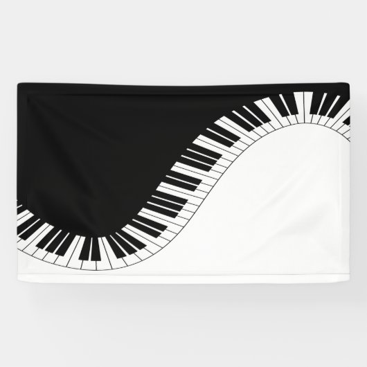 Klaviertastatur Schwarz-Weiß-Musik-Design Banner (Horizontal)