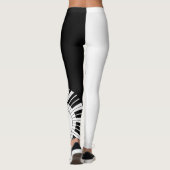 Klaviertastatur Schwarz-Weiß-Musik-Design Leggings (Rückseite)
