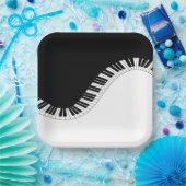 Klaviertastatur Schwarz-Weiß-Musik-Design Pappteller (Party)