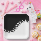 Klaviertastatur Schwarz-Weiß-Musik-Design Pappteller (Party)