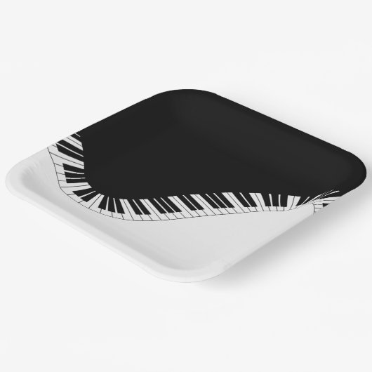 Klaviertastatur Schwarz-Weiß-Musik-Design Pappteller (Gewinkelt)