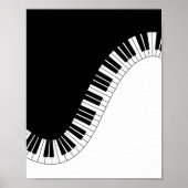 Klaviertastatur Schwarz-Weiß-Musik-Design Poster (Vorne)