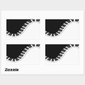 Klaviertastatur Schwarz-Weiß-Musik-Design Rechteckiger Aufkleber (Blatt)