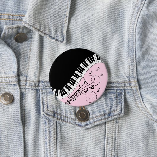 Klaviertastatur Schwarz-Weiß-Musik-Design Rosa Button (Beispiel)