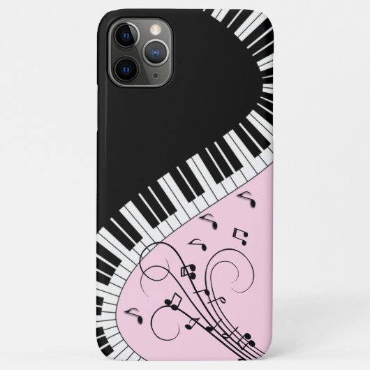 Klaviertastatur Schwarz-Weiß-Musik-Design Rosa Case-Mate iPhone Hülle (Rückseite)