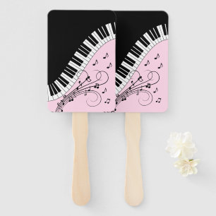 Klaviertastatur Schwarz-Weiß-Musik-Design Rosa Fächer
