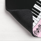 Klaviertastatur Schwarz-Weiß-Musik-Design Rosa Mousepad (Ecke)