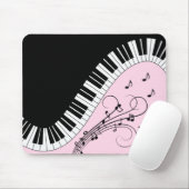 Klaviertastatur Schwarz-Weiß-Musik-Design Rosa Mousepad (Mit Mouse)