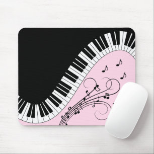 Klaviertastatur Schwarz-Weiß-Musik-Design Rosa Mousepad