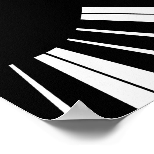 Klaviertastatur Schwarz-Weiß-Musik-Design Rosa Poster (Ecke)