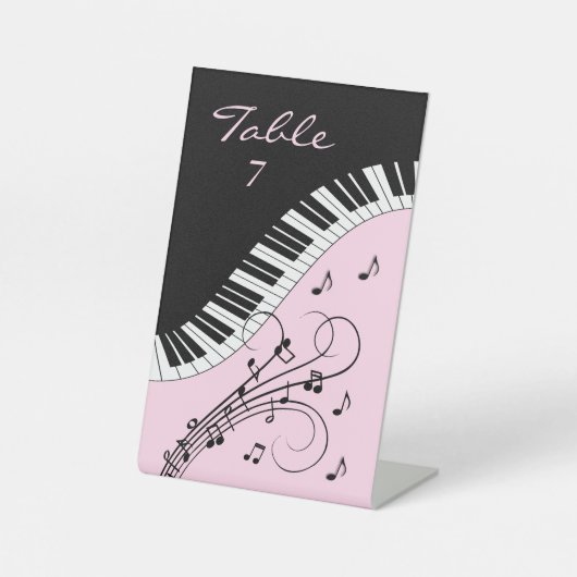 Klaviertastatur Schwarz-Weiß-Musik-Design Rosa Sockelschild (Vorderseite)
