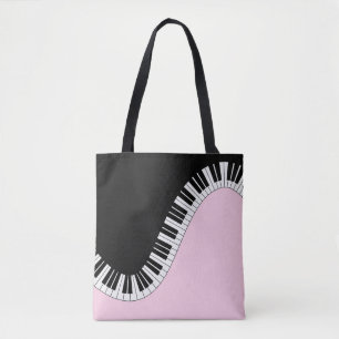 Klaviertastatur Schwarz-Weiß-Musik-Design Rosa Tasche