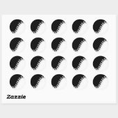 Klaviertastatur Schwarz-Weiß-Musik-Design Runder Aufkleber (Blatt)