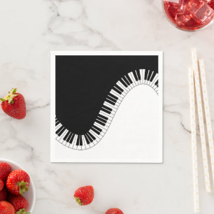 Klaviertastatur Schwarz-Weiß-Musik-Design Serviette