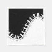 Klaviertastatur Schwarz-Weiß-Musik-Design Serviette (Vorderseite)