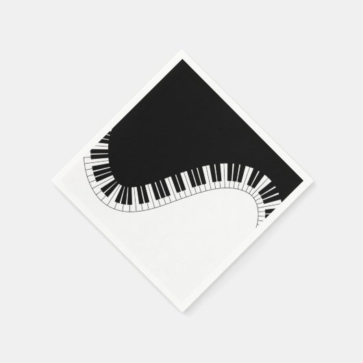 Klaviertastatur Schwarz-Weiß-Musik-Design Serviette (Ecke)