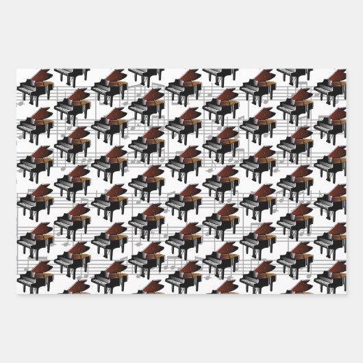 Klaviertastatur - Sets für musikalisches Design Geschenkpapier Set (Vorderseite)