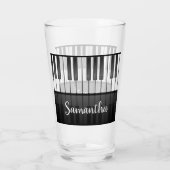Klaviertastatur Trinkglas Glas (Rückseite)